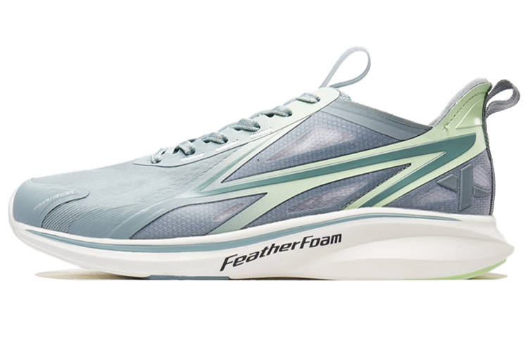 XTEP To Light 4.0 Mesh Cushioning Lightweight Slip Resistant Low top Running Shoes Men's Gray Green