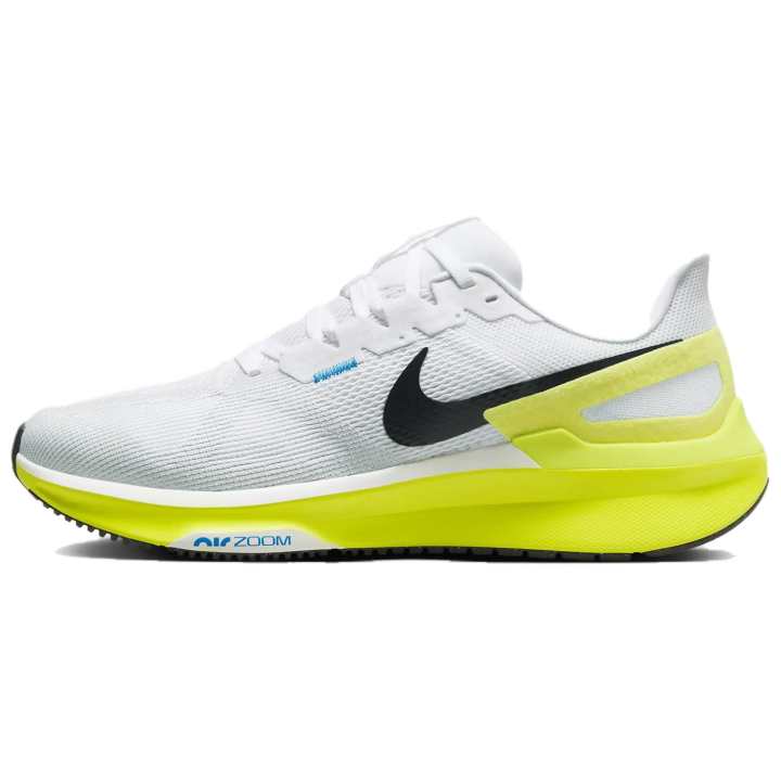 Nike Nike Zoom Structure 25 Slip Resistant Abrasion Resistant Low top Running Shoes Men's Neon Yellow White