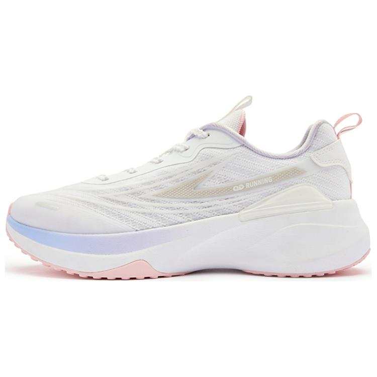 QIAODAN Star Sparkle Cushioning Breathable Low top Casual Running Shoes Women's White Pink