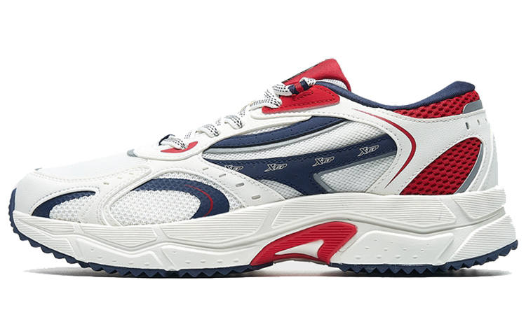 XTEP Cushioning Slip Resistant Abrasion Resistant Low top Running Shoes Men's White Blue Red