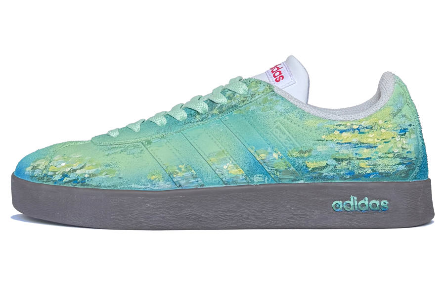 Adidas Adidas VL COURT 2.0 Moon Mail, Impression Water Lily Abrasion Resistant Low top Skateboard Shoes Unisex Yellow Green