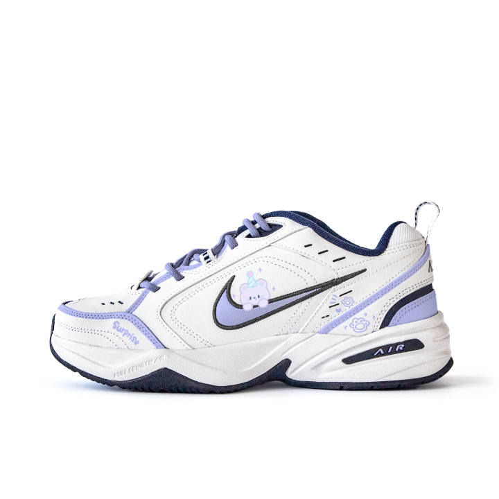 Nike Nike Air Monarch 4 Slip Resistant Abrasion Resistant Low top Chunky Sneakers Unisex White Purple