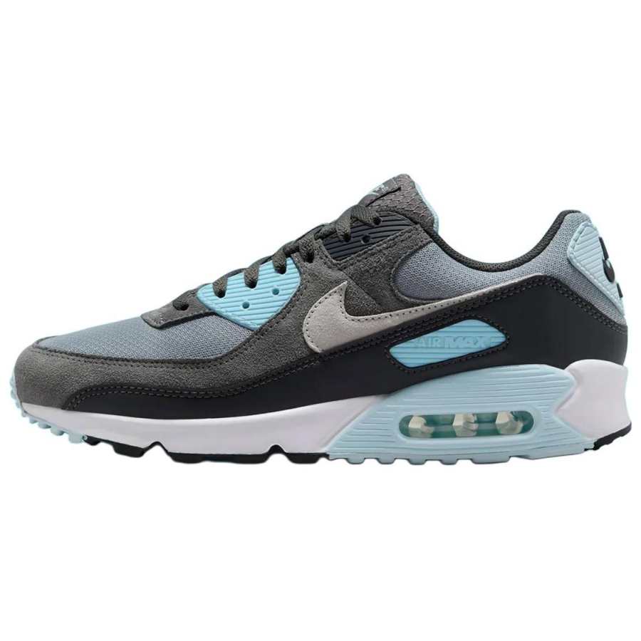 Nike Nike Air Max 90 Abrasion Resistant Abrasion Resistant Low top Casual Running Shoes Unisex Gray Black