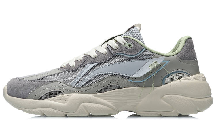 Li-Ning Li Ning Cushioning Slip Resistant Abrasion Resistant Low top Running Shoes Unisex Gray