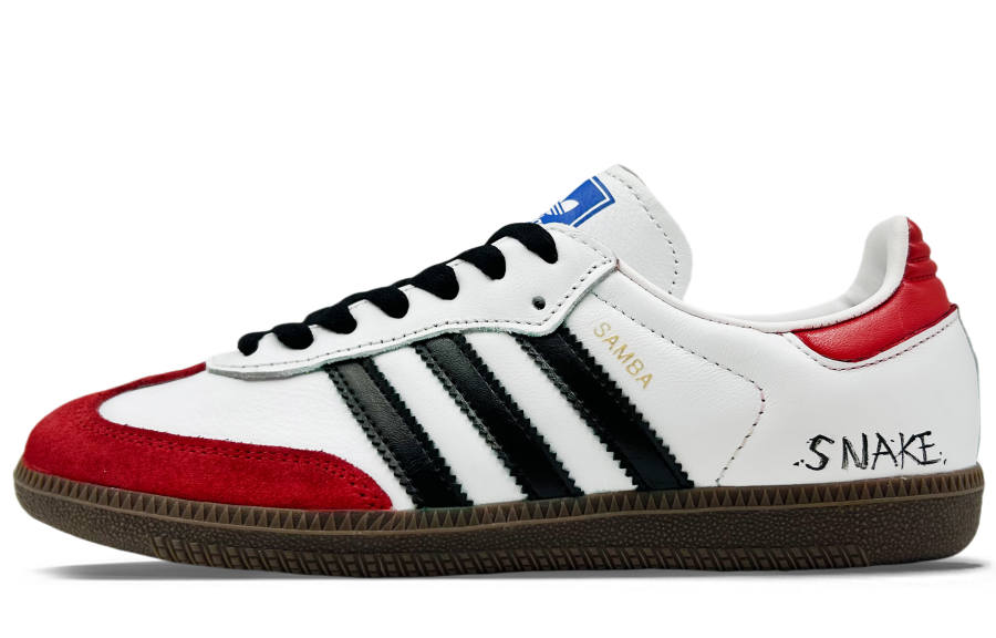Adidas Originals SAMBA OG Slip Resistant Slip Resistant Low top Skateboard Shoes Unisex Black White Red