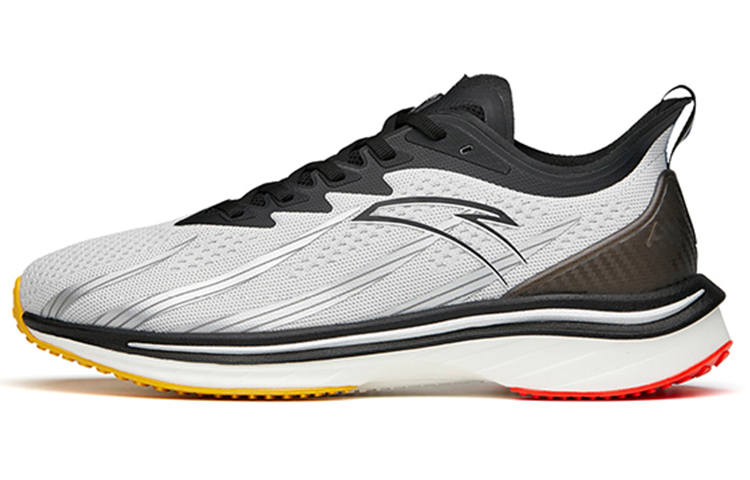 Anta Running Collection Cushioning Slip Resistant Abrasion Resistant Low top Running Shoes Men's Silver Black