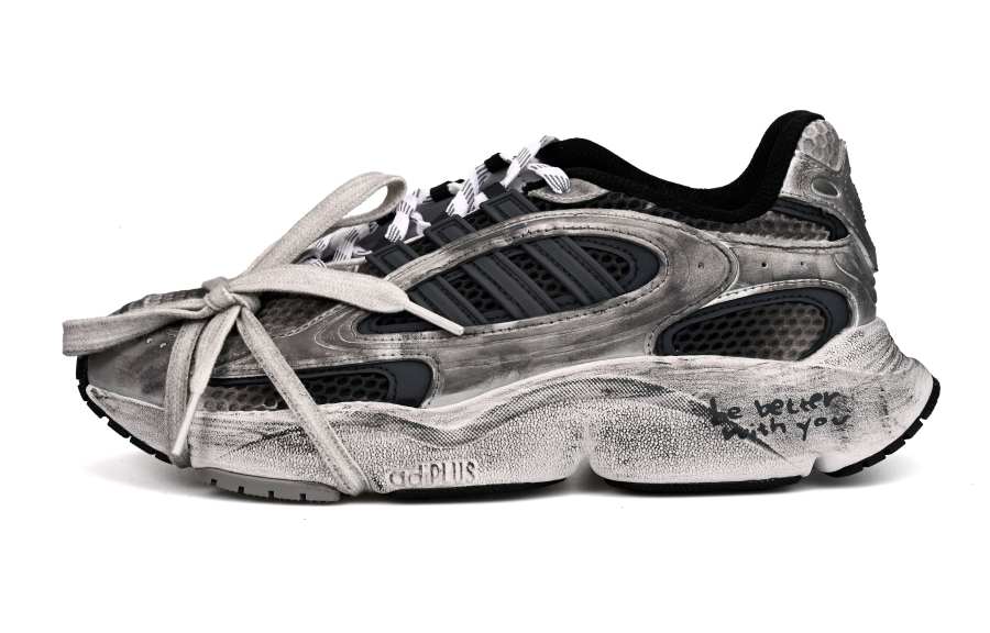 Adidas Originals Ozmillen Moisture Wicking Coverage Low top Running Shoes Unisex Black Gray