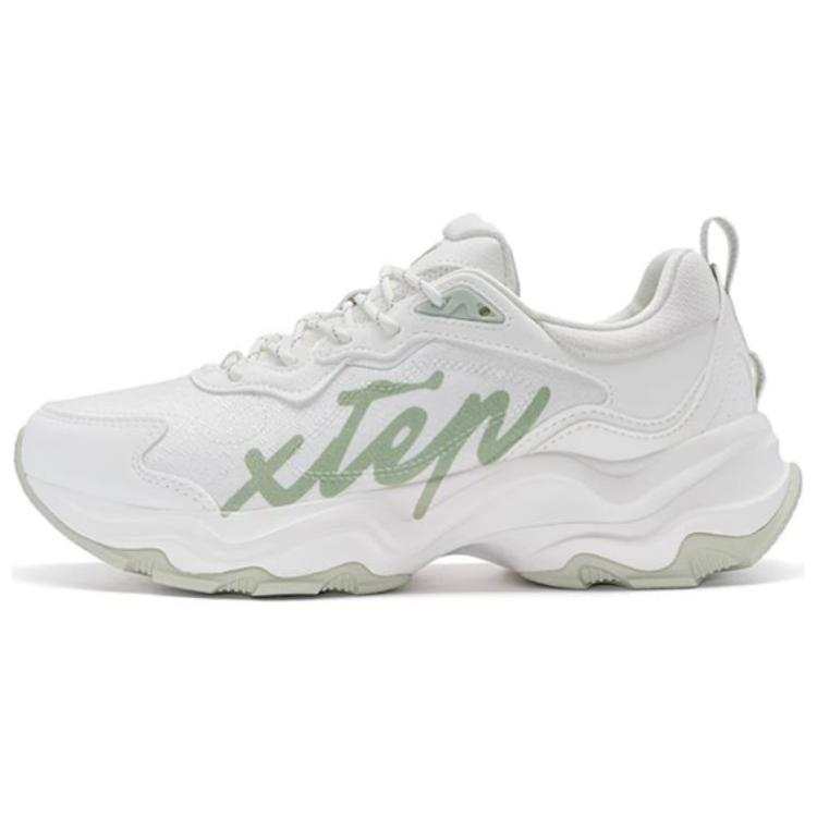 XTEP Cushioning, Wear Resistant Low top Running Shoes Women's White Green