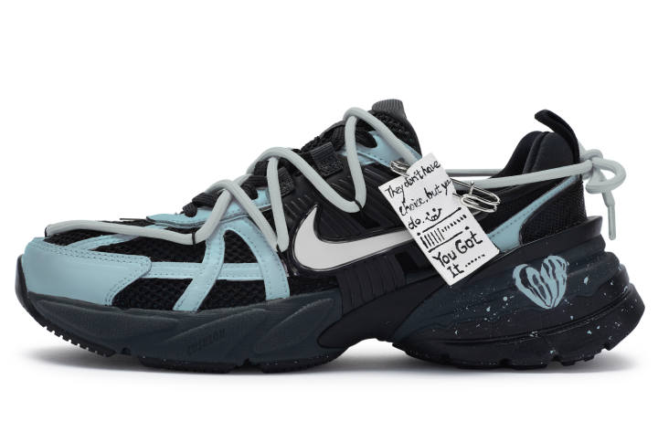 Nike Nike V2K Run Cushioning Abrasion Resistant Cushioning, Wear Resistant Low top Running Shoes Unisex Black Blue