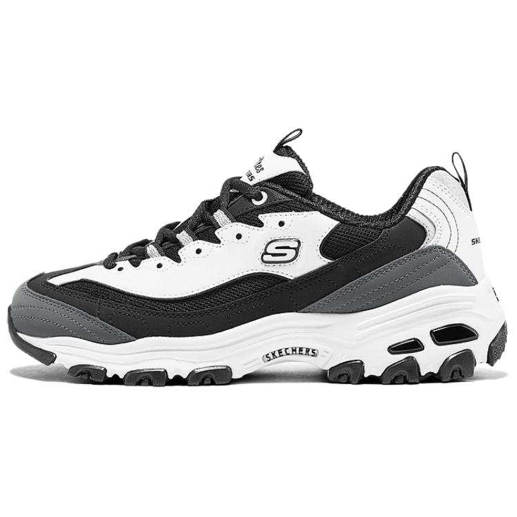 Skechers D'Lites 1.0 Abrasion Resistant Low top Chunky Sneakers Women's Black White