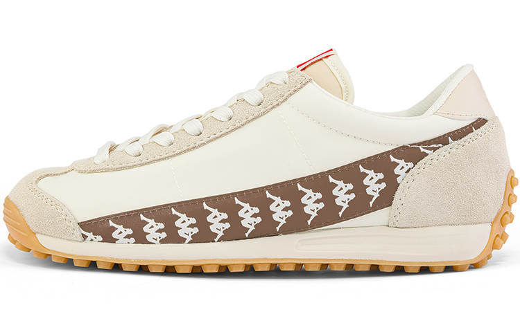 Kappa Fabric Coverage Low top Training Running Shoes Unisex White Brown Khaki Brown
