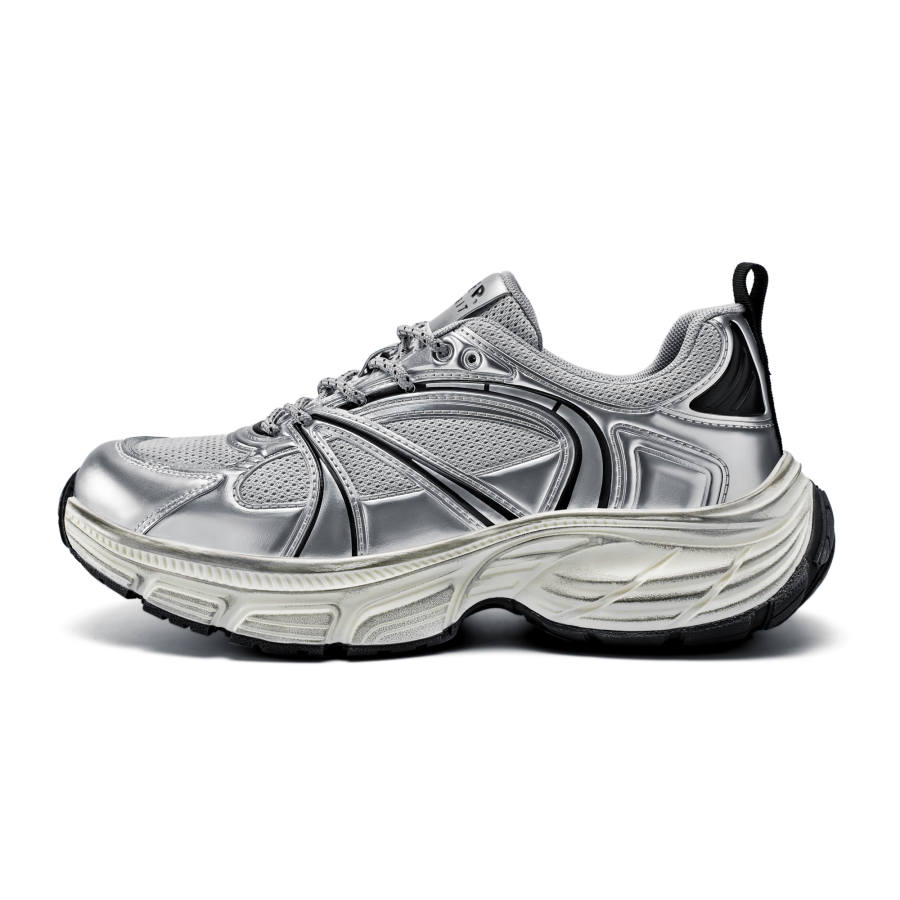 JEEP SPIRIT Low top Chunky Sneakers Men's Moon Sand Silver