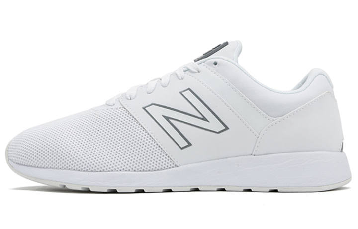 New Balance New Balance NB 24 Textile, Artificial Leather Low top Marathon Running Shoes Men's White