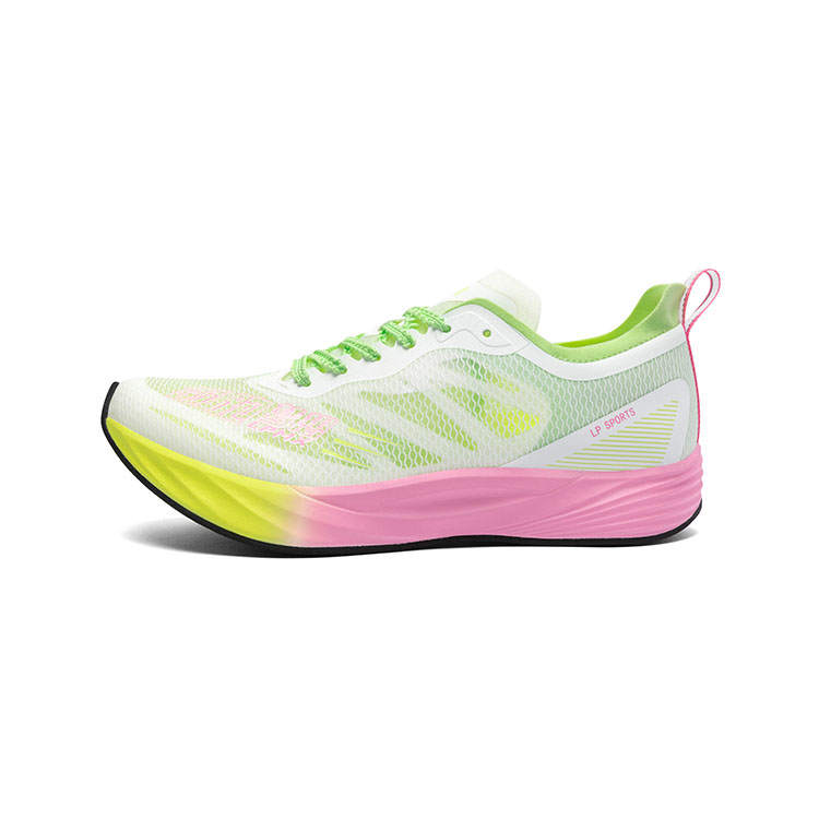 LPMX Abrasion Resistant Slip Resistant Low top Full Length Carbon Plate Training Running Shoes Unisex Green Pink