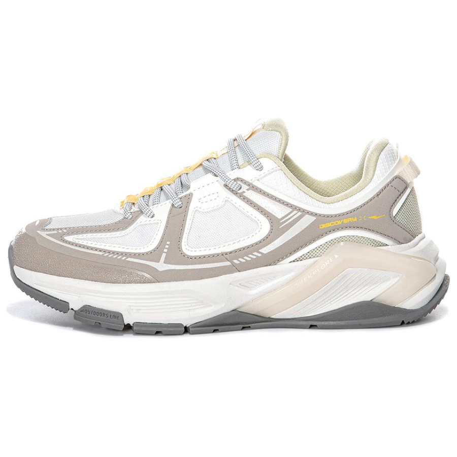 Erke Classic And Versatile Abrasion Resistant Abrasion Resistant Low top Casual Running Shoes Women's White Gray Green