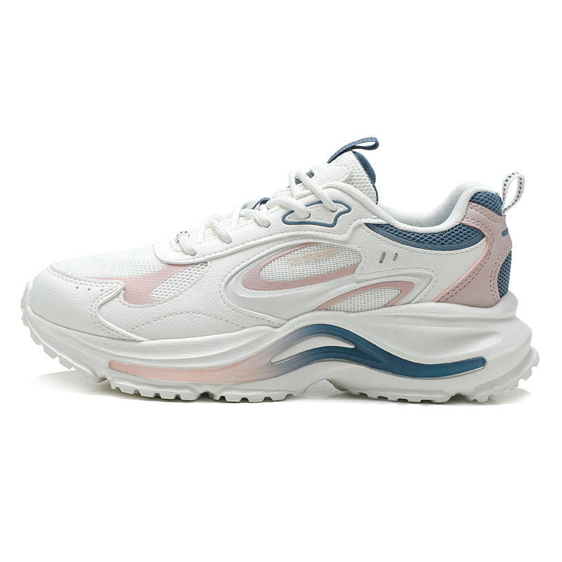 XTEP Fashion Trend Slip Resistant Abrasion Resistant Low top Outdoor Shoes Women's Sail White Light Pink Deep Blue
