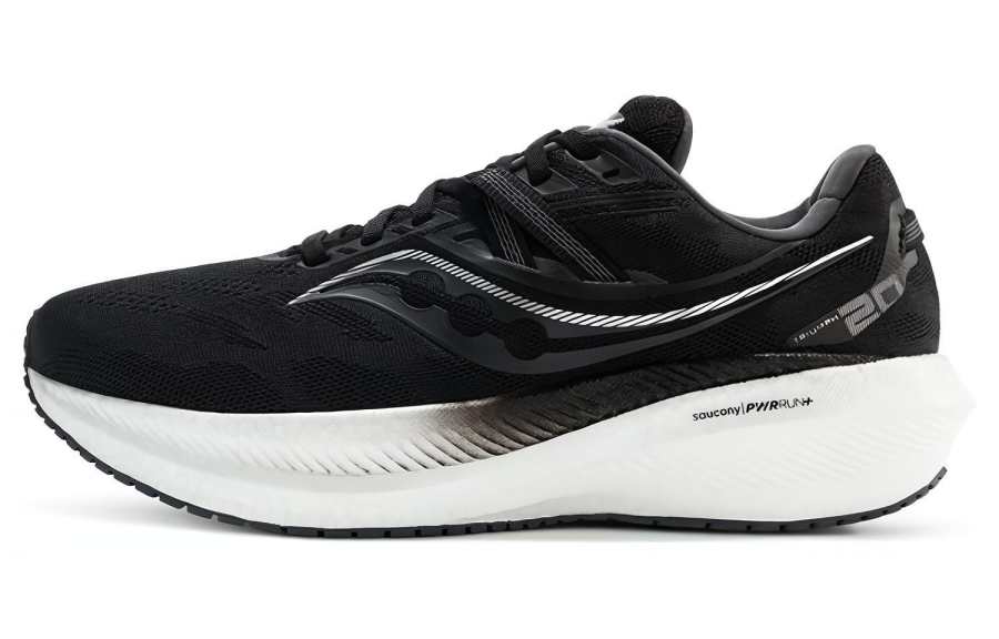 Saucony Triumph 20 Slip Resistant Abrasion Resistant Low top Casual Running Shoes Men's Black White
