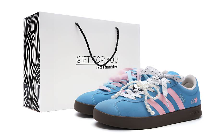 Adidas Adidas VL COURT 2.0 Slip Resistant Low top Skateboard Shoes Unisex Blue