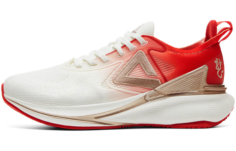 PEAK Taichi 6.0 Cushioning Breathable Low top Running Shoes Women's Beige White Red