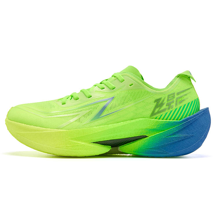 QIAODAN Breathable And Lightweight Low top Carbon Plate Marathon Training Race Running Shoes Men's Green