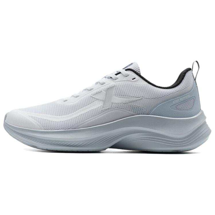 XTEP Lighten Up Fabric Slip Resistant, Abrasion Resistant, Breathable Low top Casual Running Shoes Men's Gray White