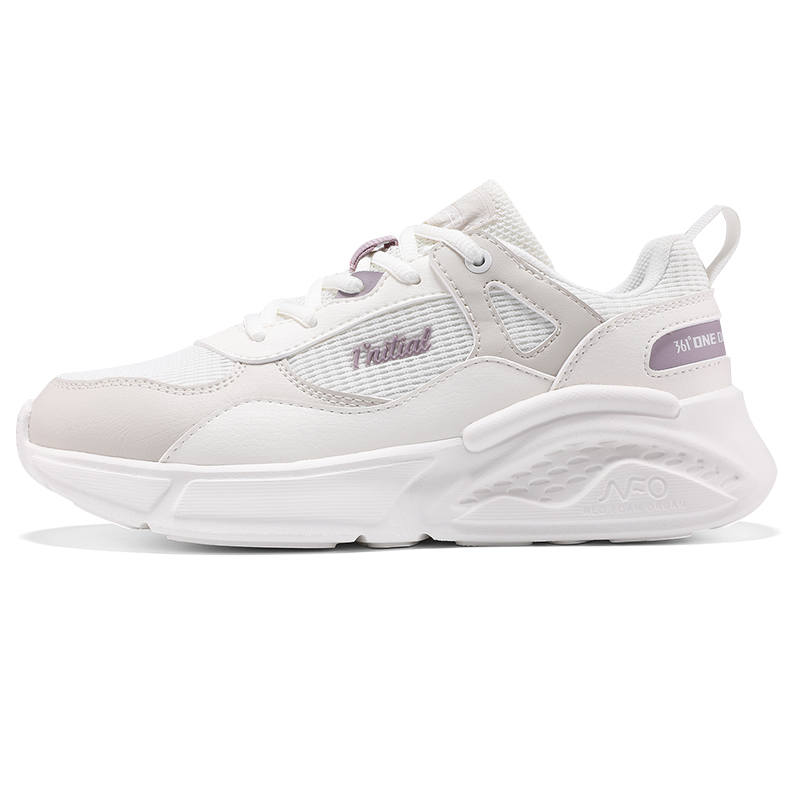 361° Cushioning Breathable Low top Casual Running Shoes Women's White Pink Purple