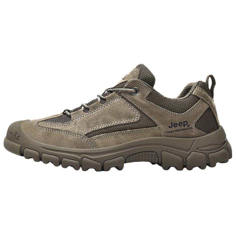 Jeep Hiking, Fleece Lined And Thickened Low top Outdoor Shoes Men's Camel