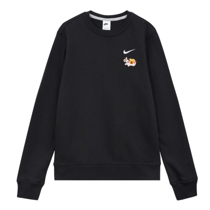 Nike Nike Instant Wealth Refined Pony Embroidery Logo Print Pullover Fleece Lined Crew Neck Long Sleeved Sweatshirt Unisex