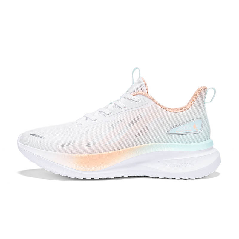 QIAODAN Synthetic Leather, Textile Cushioning Abrasion Resistant Breathable Low top Casual Running Shoes Women's