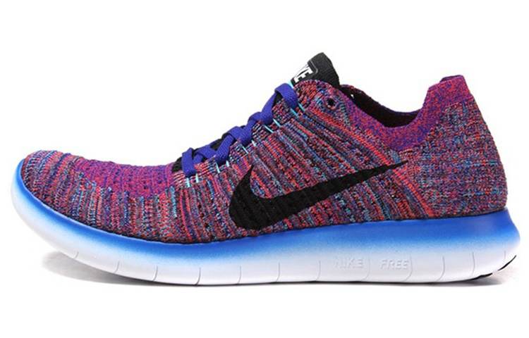 Nike Nike Free Flyknit Cushioning Slip Resistant Cushioning Slip Resistant Low top Running Shoes Men's Purple Black