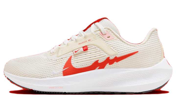 Nike Nike Air Zoom Pegasus 40 Slip Resistant Low top Running Shoes Men's Beige Red