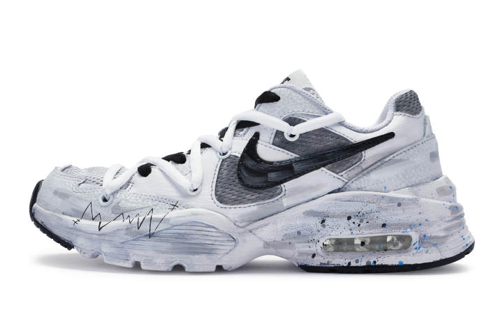 Nike Nike Air Max Fusion Slip Resistant Abrasion Resistant Low top Running Shoes Women's White Gray