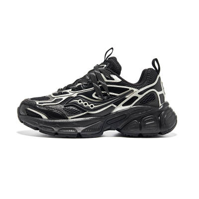 Saucony 2K CAVALRY Slip Resistant Abrasion Resistant Low top Running Shoes Unisex Black Silver