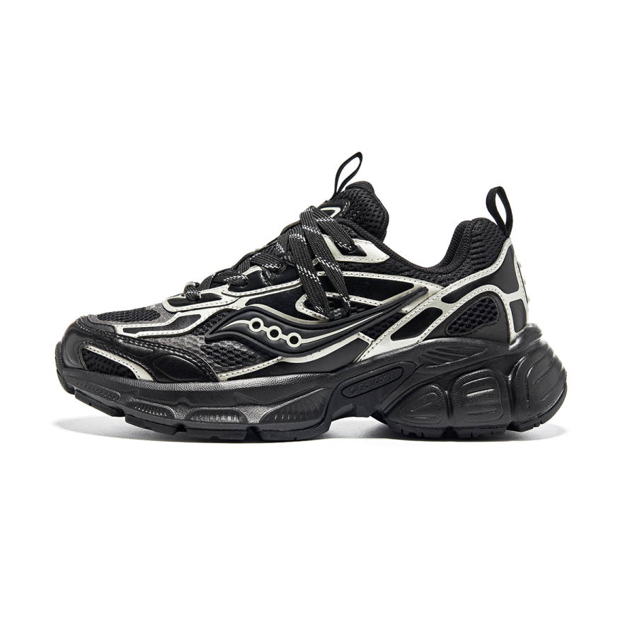 Saucony 2K CAVALRY Slip Resistant Abrasion Resistant Low top Running Shoes Unisex Black Silver