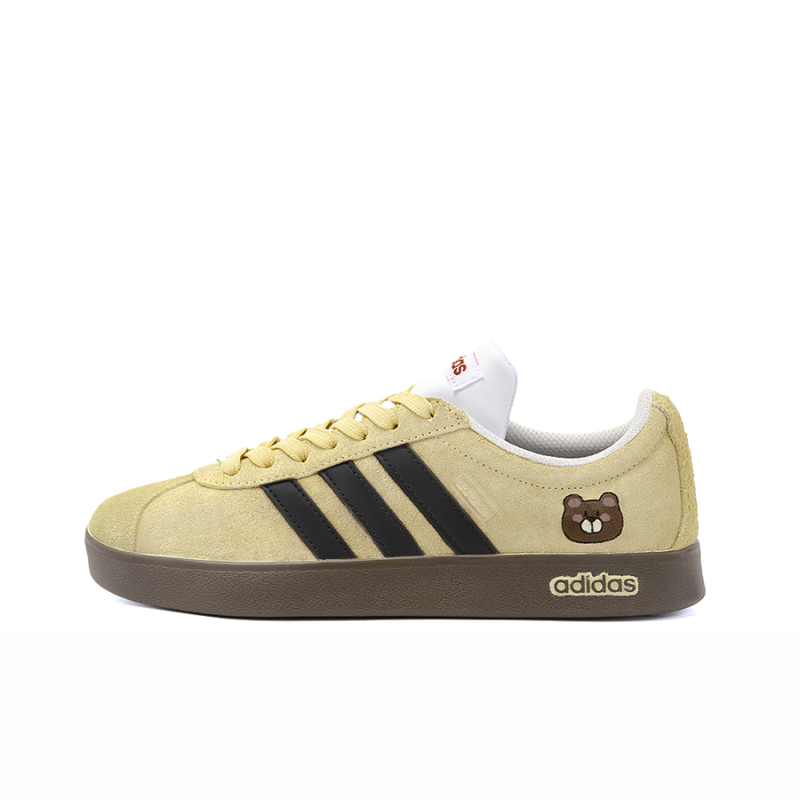 Adidas Neo Vl Court Oikkuao Amber Leather Low top Skateboard Shoes Unisex Yellow
