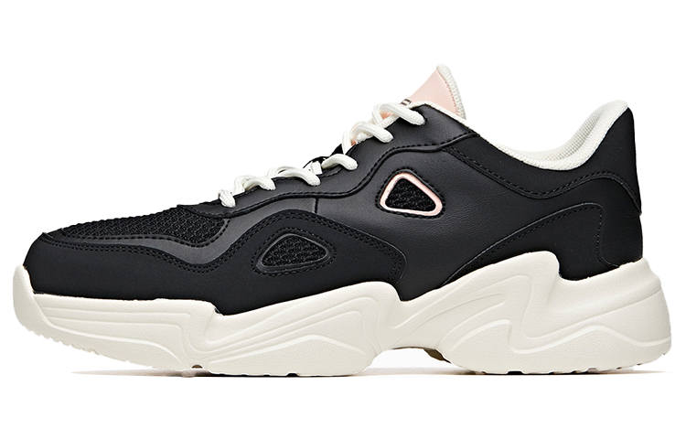 ANTA Chunky Sneakers Women's Low Top Black/Baby Pink/Ivory White