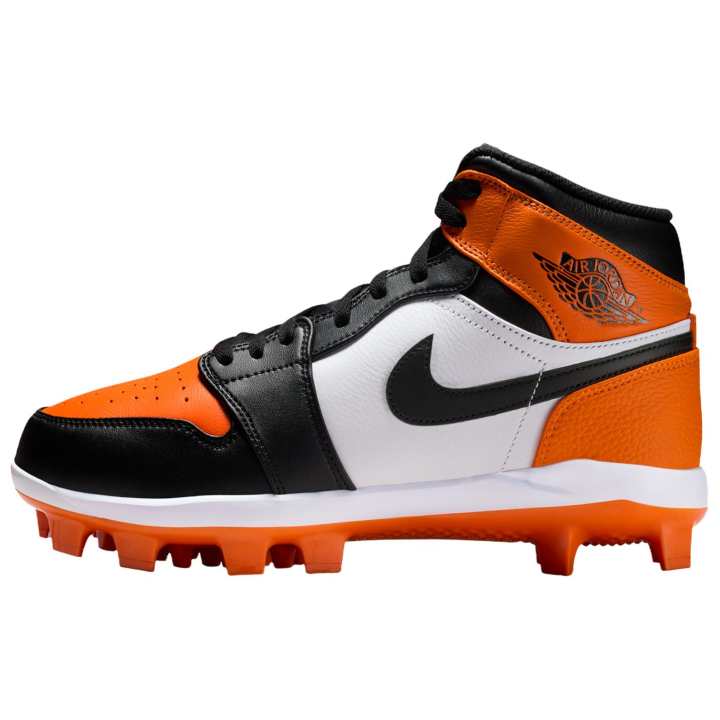 Jordan Jordan Air Jordan 1 Breathable Support Functional Classification Baseball Shoes Unisex Orange Black White