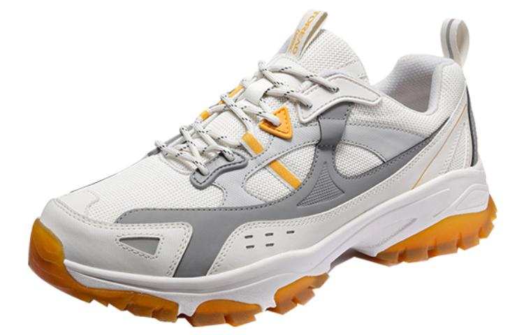 TOREAD Lace Up Cushioning Abrasion Resistant Cushioning, Wear Resistant Mid top Outdoor Shoes Men's Gray White