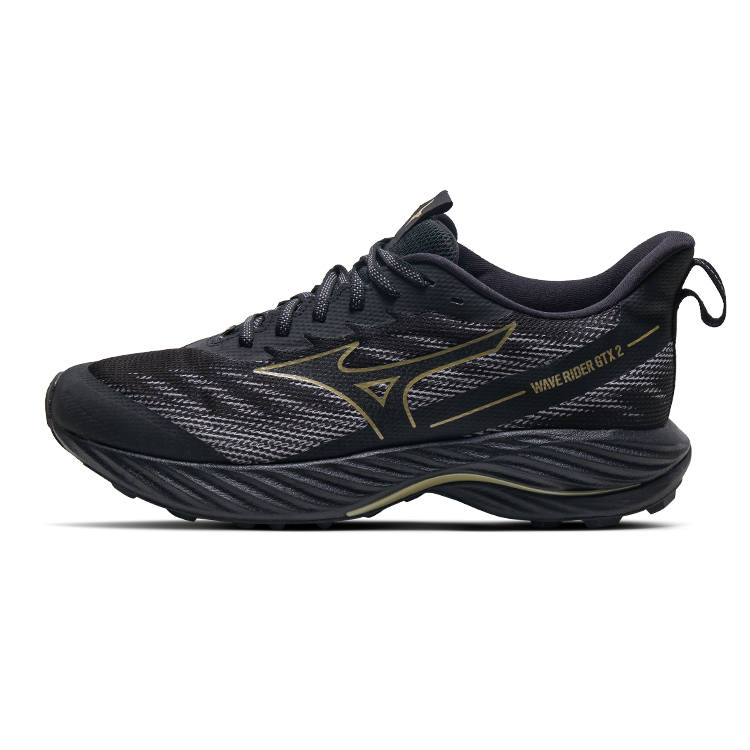 Mizuno Cushioning Slip Resistant Abrasion Resistant Breathable Low top Running Shoes Unisex Black Gold