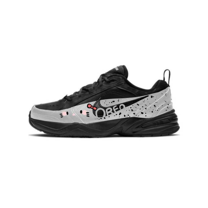 Nike Nike Air Monarch 4 Slip Resistant, Abrasion Resistant, Lightweight Low top Chunky Sneakers Unisex Black White