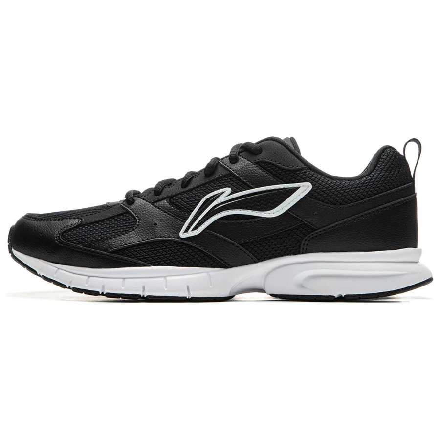 Li-Ning Li Ning R037 Fabric Cushioning Slip Resistant Abrasion Resistant Breathable Low top Running Shoes Men's Black