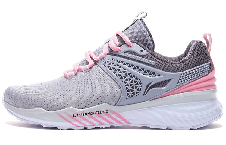 Li-Ning Li Ning Cloud 5 V2 Cushioning Low top Running Shoes Women's Muddy Gray Purple