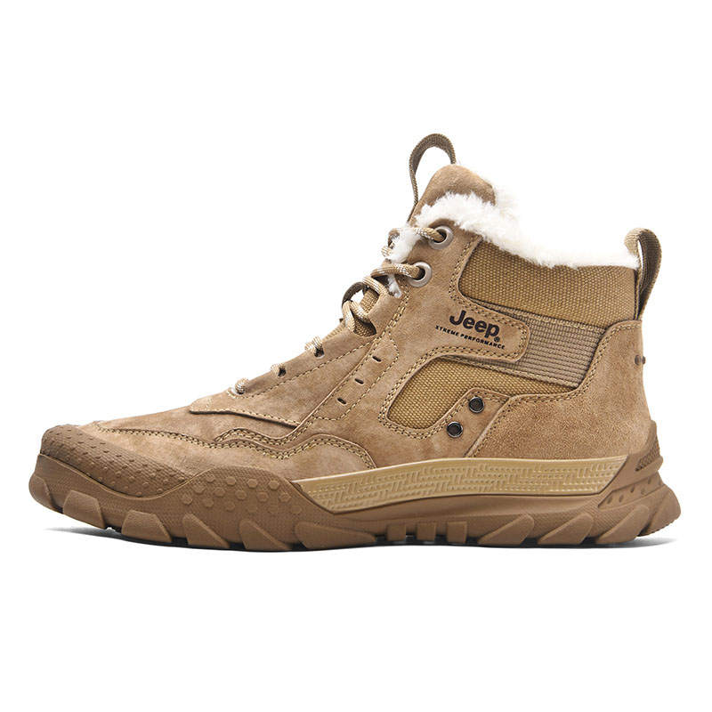 Jeep Abrasion Resistant Thermal High top Outdoor Shoes Men's Khaki