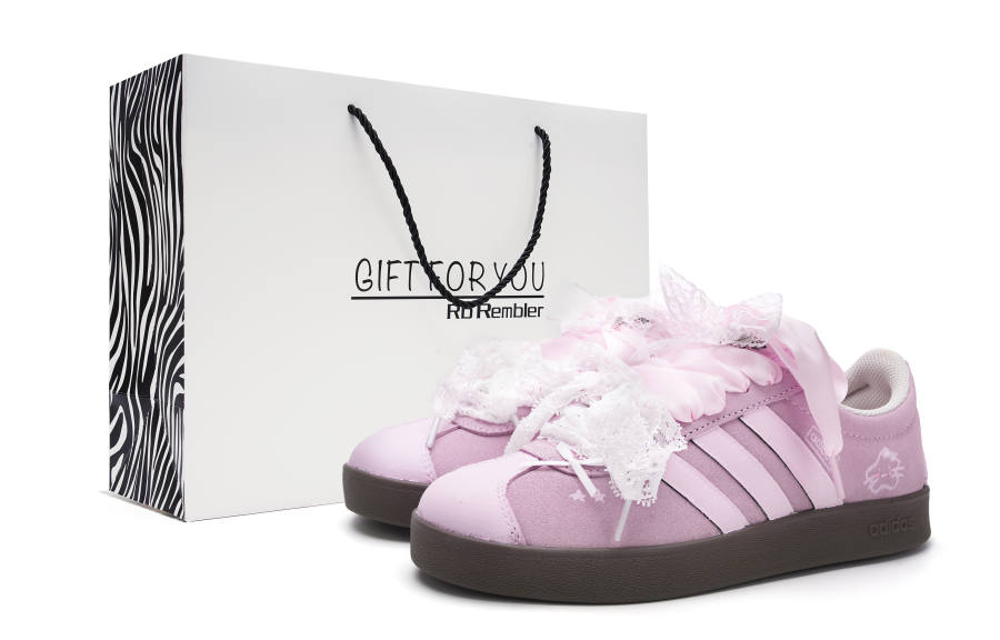 Adidas Adidas VL COURT 2.0 Slip Resistant Low top Skateboard Shoes Unisex Pink