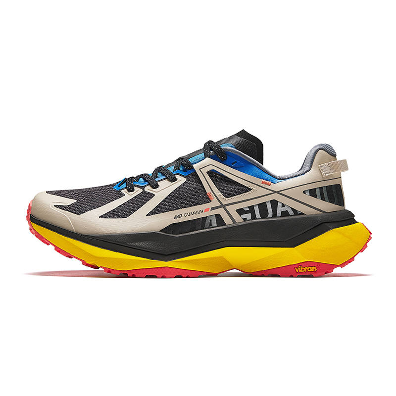 Anta Slip Resistant Abrasion Resistant Slip Resistant Abrasion Resistant Low top Running Shoes Men's Black Brown