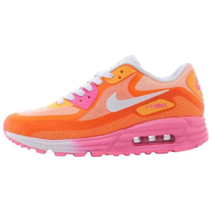 Nike Nike Air Max 90 Low top Casual Running Shoes Women's Pink Orange