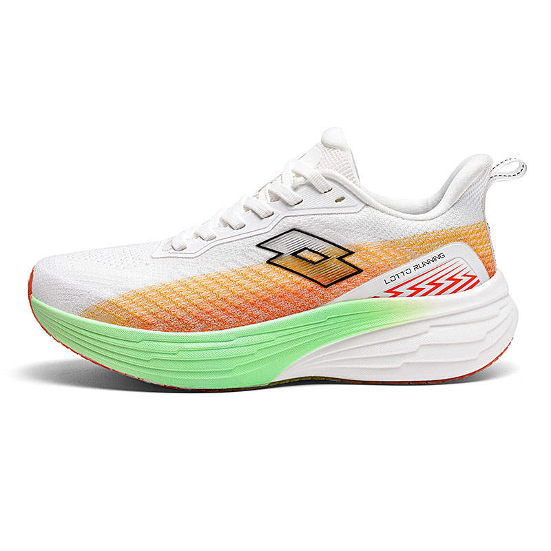 LOTTO Cushioning Rebound Abrasion Resistant Slip Resistant Low top Running Shoes Women's White Orange