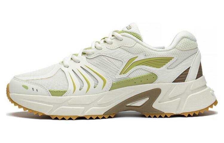 Li-Ning Li Ning Gathering Light Abrasion Resistant Breathable Low top Running Shoes Women's White Green