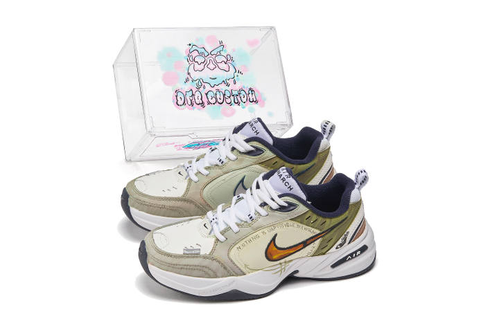Nike Nike Air Monarch 4 Da Vinci Custom Spring Outing Season, Box Synthetic Leather, Leather