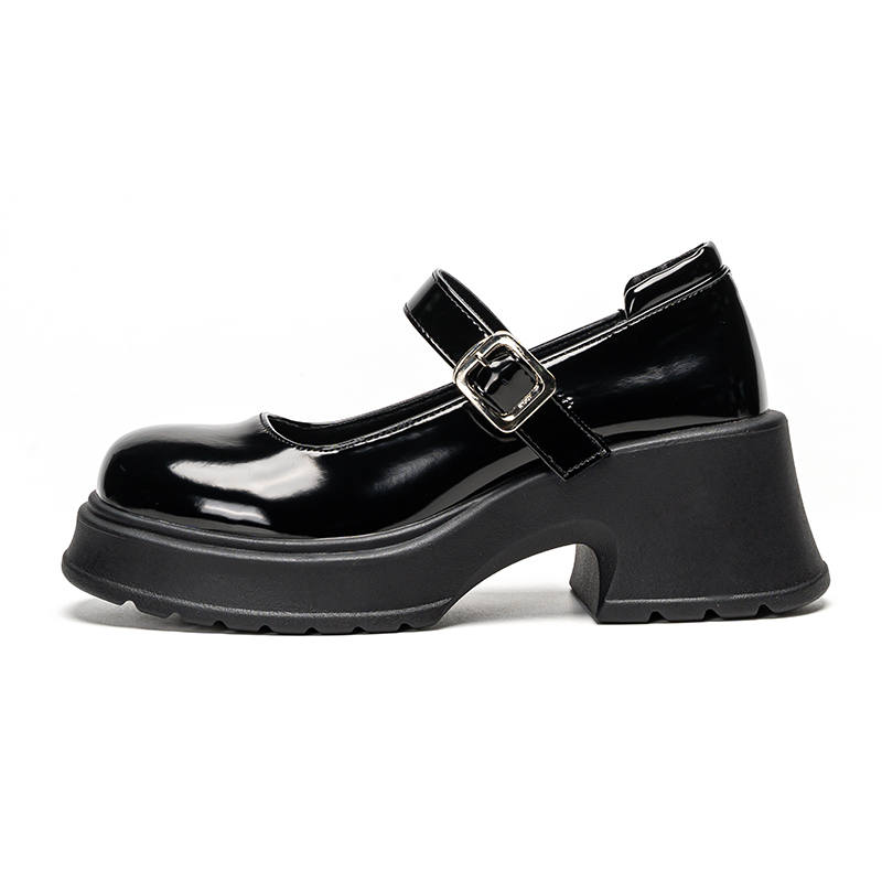 Warrior Synthetic Leather Mary Jane Shoes Women's Black